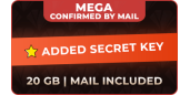 Mega confirmed by mail I  Added secret key I 20 GB I Mail included